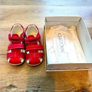 Geox Baby Toddler Child Leather Sandals Size 8. Baby Girl Shoes Euro Size 24.